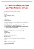 N5334 Advanced pharmacology Exam Questions and Answers