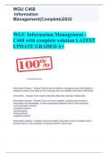 WGUC468 Information  Management(Complete)2022 WGU Information Management - C468 with complete solutionLATEST  UPDATE GRADED A+ Information literacy -Answer Defined as the ability to recognize when information is  needed as well as the skills to find, eval