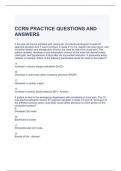 CCRN PRACTICE QUESTIONS AND ANSWERS 100% CORRECT