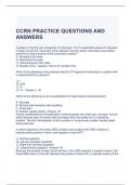 CCRN PRACTICE QUESTIONS AND ANSWERS 2024