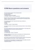 CCRN Neuro questions and answers 2024 - Graded A