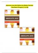 Absolute Java 5th Edition by Walter Savitch -  Test Bank Chapter (1 to 20)