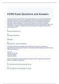CCRN Exam Questions and Answers 100% correct