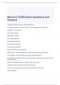 Barron's CCRN Exam Questions and Answers 100% correct