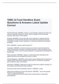 TABC & Food Handlers Exam Questions & Answers Latest Update Correct 