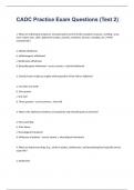 CADC Practice Exam Questions (Test 2) Study Guide 2024.