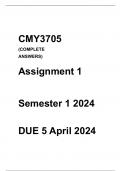 CMY3705 ASSIGNMENT 1 2024(WRITTEN)-DUE DATE 5 APRIL