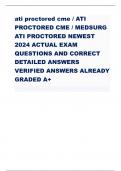 ati proctored cme / ATI PROCTORED CME / MEDSURG ATI PROCTORED NEWEST 2024 ACTUAL EXAM QUESTIONS AND CORRECT DETAILED ANSWERS VERIFIED ANSWERS ALREADY GRADED A+