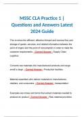 MSSC CLA Practice 1 | Questions and Answers Latest 2024 Guide