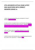 VITA ADVANCED ACTUAL EXAM LATEST 2024 QUESTIONS WITH CORRECT ANSWERS GRADE A+