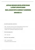 APPIAN SENIOR DEVELOPER EXAM  LATEST UPDATE 2024  REAL EXAM WITH CORRECT ANSWERS  GRADED A+