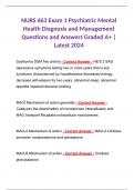 BUNDLE for NURS 663 | NURS663 Exam 1 Psychiatric Mental Health Diagnosis and Management Questions and Answers Graded A+ | Latest 2024