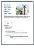 Grade 10 BUSINESSSTUDIES  Paper 2  June exam  2024