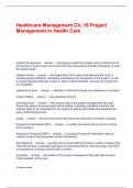   Healthcare Management Ch. 18 Project Management in Health Care