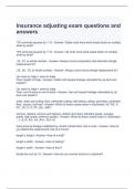 Insurance adjusting exam questions and answers - graded a