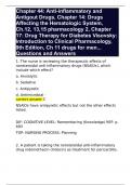 Chapter 44: Anti-inflammatory and Antigout Drugs, Chapter 14: Drugs Affecting the Hematologic System, Ch.12, 13,15 pharmacology 2, Chapter 17: Drug Therapy for Diabetes Visovsky: Introduction to Clinical Pharmacology, 9th Edition, Ch 11 drugs for men... Q