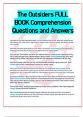 The Outsiders FULL  BOOK Comprehension  Questions and Answers