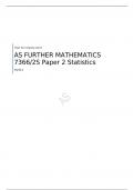 AQA  AS FURTHER MATHEMATICS  Paper 2 Statistics  MARK SCHEME FOR JUNE 2023