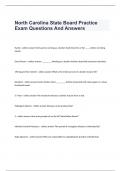 North Carolina State Board Practice Exam Questions And Answers