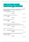 CSIS 212 FINAL EXAM - QUESTION AND ANSWERS