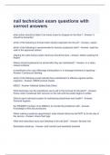 nail technician exam questions with correct answers-graded a