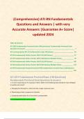 (Comprehensive) ATI RN Fundamentals Questions and Answers | with very Accurate Answers |Guarantee A+ Score| updated 2024