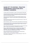 NASM CPT 7TH EDITION - PRACTICE EXAM MISSED QUESTIONS WITH CORRECT ANSWERS 2024