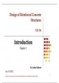 Design of Reinforced Concrete Structures CIE-334 Introduction Chapter 1