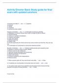  Activity Director Basic Study guide for final exam with updated solutions