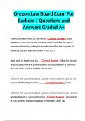 Oregon Law Board Exam For Barbers | Questions and Answers Graded A+