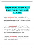 Oregon Barber License Board Exam Practice Exam Study Guide 2024