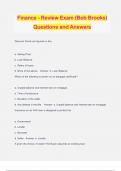 Finance - Review Exam (Bob Brooks) Questions and Answers