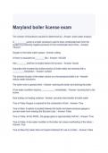 Maryland boiler license exam with 100% correct answers