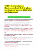 CWEA Collections System  Maintenance, Grade 1, 2, 3, 4, Exam  Questions and Answers (2023 / 2024)  (Verified Answers) 