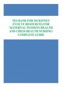 TES BANK FOR MCKINNEY  EVOLVE RESOURCES FOR  MATERNAL WOMENS HEALTH  AND CHILD HEALTH NURSING/  COMPLETE GUIDE