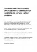 ABPP Board Exam in Neuropsychology  LATEST 2024 WITH 10 EXPERT CERTIFIED  QUESTIONS AND ANSWERS I ALREADY GRADED A+  