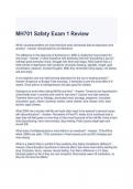 MH701 Safety Exam 1 Review Questions and Answers 2024