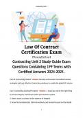 Contracting Unit 3 Study Guide Exam Questions Containing 199 Terms with Certified Answers 2024-2025. 