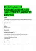 NR 507: Advanced Pathophysiology Midterm 100% VERIFIED ANSWERS  2024/2025