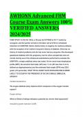 AWHONN Advanced FHM Course Exam Answers 100%  VERIFIED ANSWERS  2024/2025