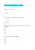 PSAT Practice Test 2- Math Correct answers latest update 2024 