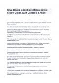 Iowa Dental Board Infection Control Study Guide 2024 Quizzes & Ans!!