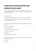 M100 FOCUS EXAM QUESTIONS AND ANSWERS (LEGAL BASIS) 