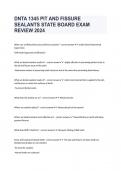 DNTA 1345 PIT AND FISSURE SEALANTS STATE BOARD EXAM REVIEW 2024