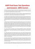 AHIP Final Exam Test Questions and Answers. 100% Correct