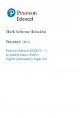 GCSE Edexcel Mathematics Paper 3H Markscheme June 2023