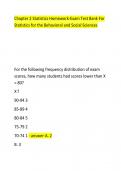 Chapter 2 Statistics Homework-Exam Test Bank For  Statistics for the Behavioral and Social Sciences 