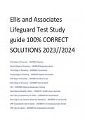 Ellis and Associates  Lifeguard Test Study  guide 100% CORRECT  SOLUTIONS 2023//2024