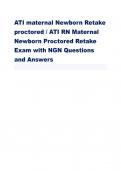 ATI MATERNAL NEWBORN PROCTORED EXAM 2023 WITH NGN QUESTIONS AND ANSWERS & RATIONALES (VERIFIED FULL EXAM) / A+ GRADE