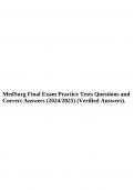 MedSurg Final Exam Practice Tests Questions and Correct Answers (2024/2025) (Verified Answers), Med Surg Test bank (RED HESI) Exam with 100%Verified Answers (2024/2025), Med Surg Study Guide Exam 2 with Verified Answers 2023/2024, MED SURG Final EXAM 2024